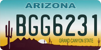 AZ license plate BGG6231