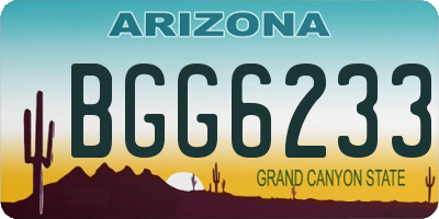 AZ license plate BGG6233
