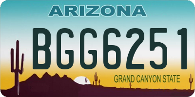 AZ license plate BGG6251