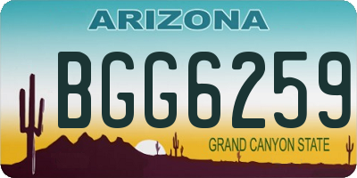 AZ license plate BGG6259