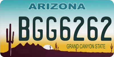 AZ license plate BGG6262