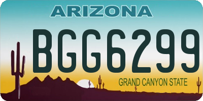 AZ license plate BGG6299