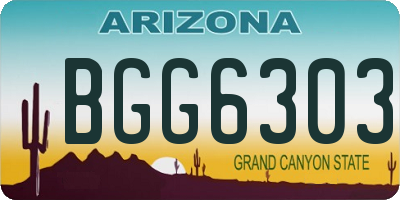 AZ license plate BGG6303
