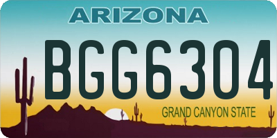 AZ license plate BGG6304