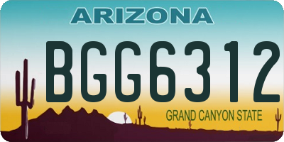 AZ license plate BGG6312