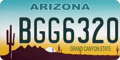 AZ license plate BGG6320