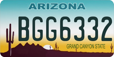 AZ license plate BGG6332