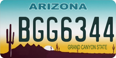 AZ license plate BGG6344