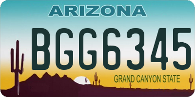 AZ license plate BGG6345