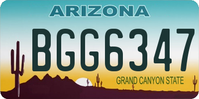 AZ license plate BGG6347