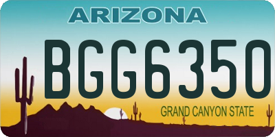 AZ license plate BGG6350