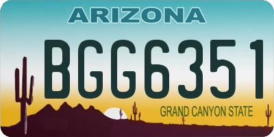 AZ license plate BGG6351
