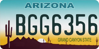 AZ license plate BGG6356