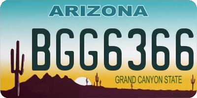 AZ license plate BGG6366