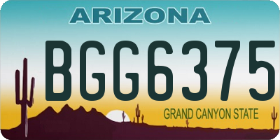 AZ license plate BGG6375