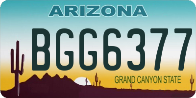 AZ license plate BGG6377