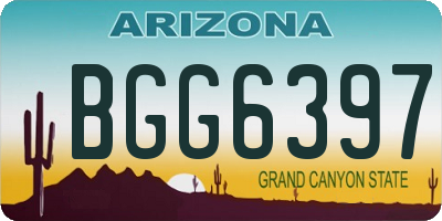 AZ license plate BGG6397