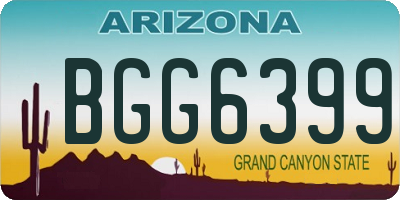 AZ license plate BGG6399
