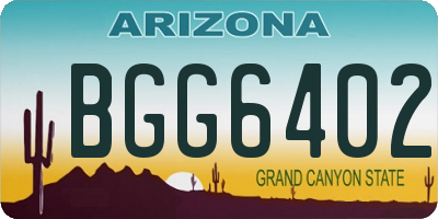 AZ license plate BGG6402