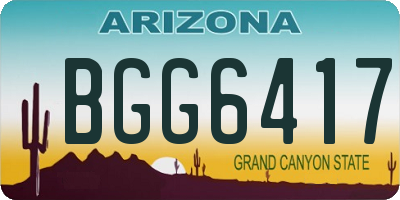 AZ license plate BGG6417