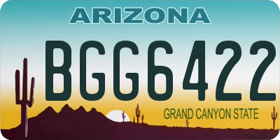 AZ license plate BGG6422