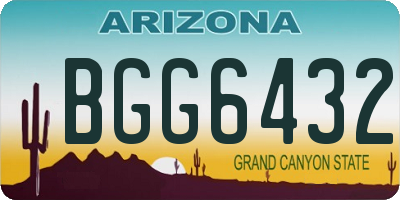 AZ license plate BGG6432