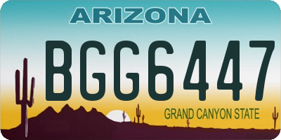 AZ license plate BGG6447