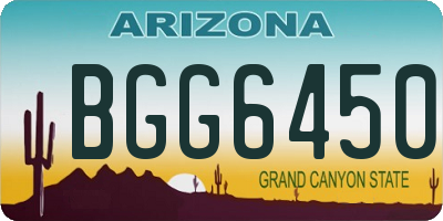 AZ license plate BGG6450