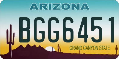 AZ license plate BGG6451