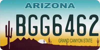 AZ license plate BGG6462