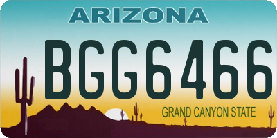 AZ license plate BGG6466