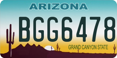 AZ license plate BGG6478