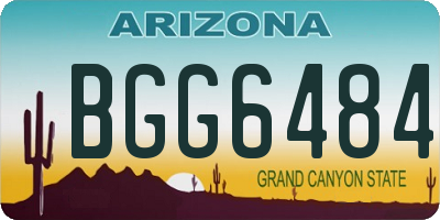 AZ license plate BGG6484