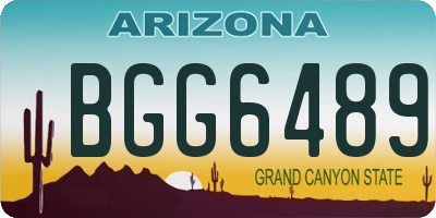 AZ license plate BGG6489
