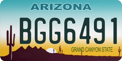 AZ license plate BGG6491