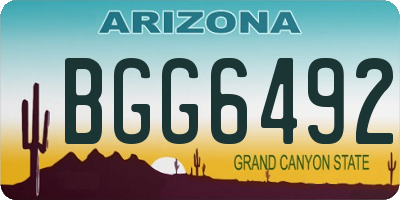 AZ license plate BGG6492