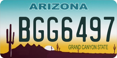 AZ license plate BGG6497
