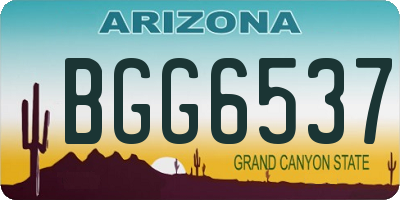 AZ license plate BGG6537
