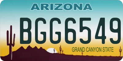 AZ license plate BGG6549
