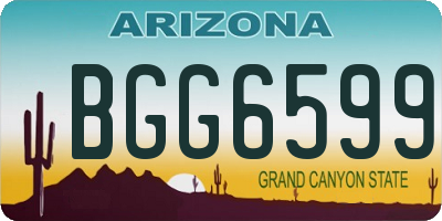 AZ license plate BGG6599