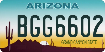 AZ license plate BGG6602