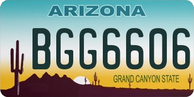 AZ license plate BGG6606