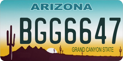 AZ license plate BGG6647