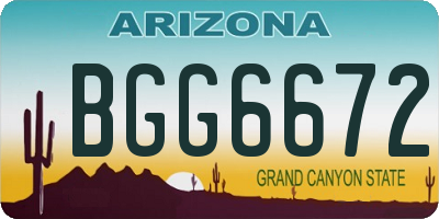 AZ license plate BGG6672
