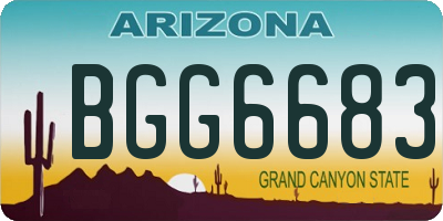 AZ license plate BGG6683