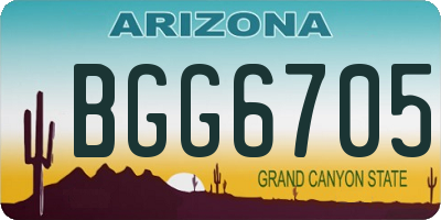 AZ license plate BGG6705