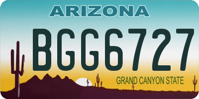 AZ license plate BGG6727
