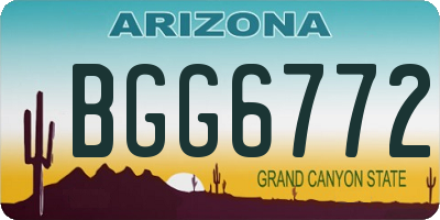 AZ license plate BGG6772