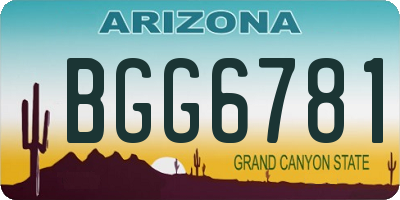 AZ license plate BGG6781