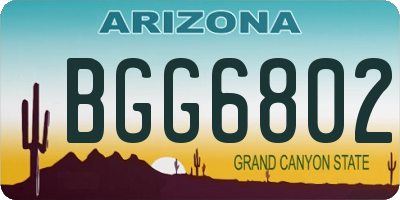 AZ license plate BGG6802